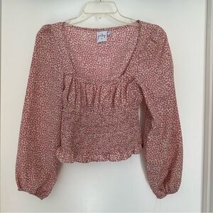 Princess Polly red ditzy floral print blouse